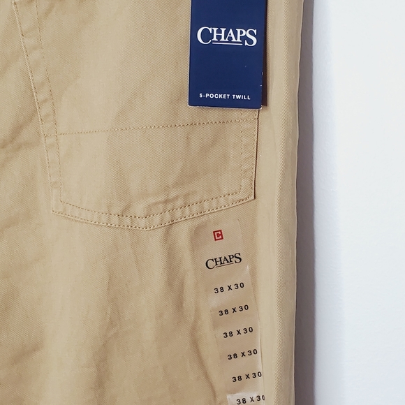 NWT Chaps 5 Pocket Twill Khaki Pants Tan 38 x 30 - Picture 10 of 10